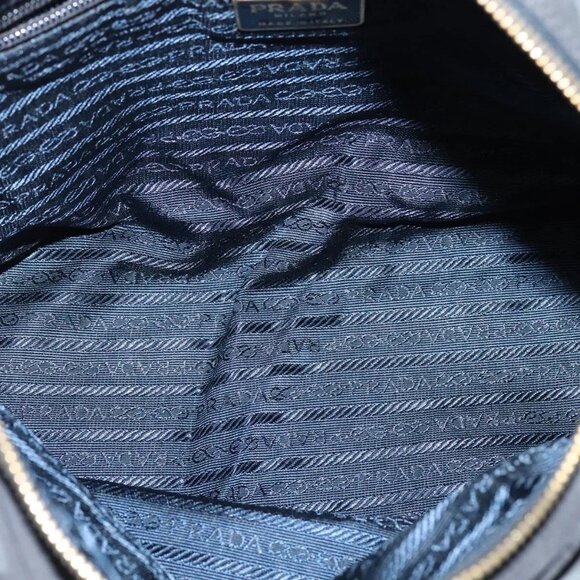 PRADA Chain Shoulder Bag Nylon Navy Gold Auth bs28886 - Picture 11 of 16